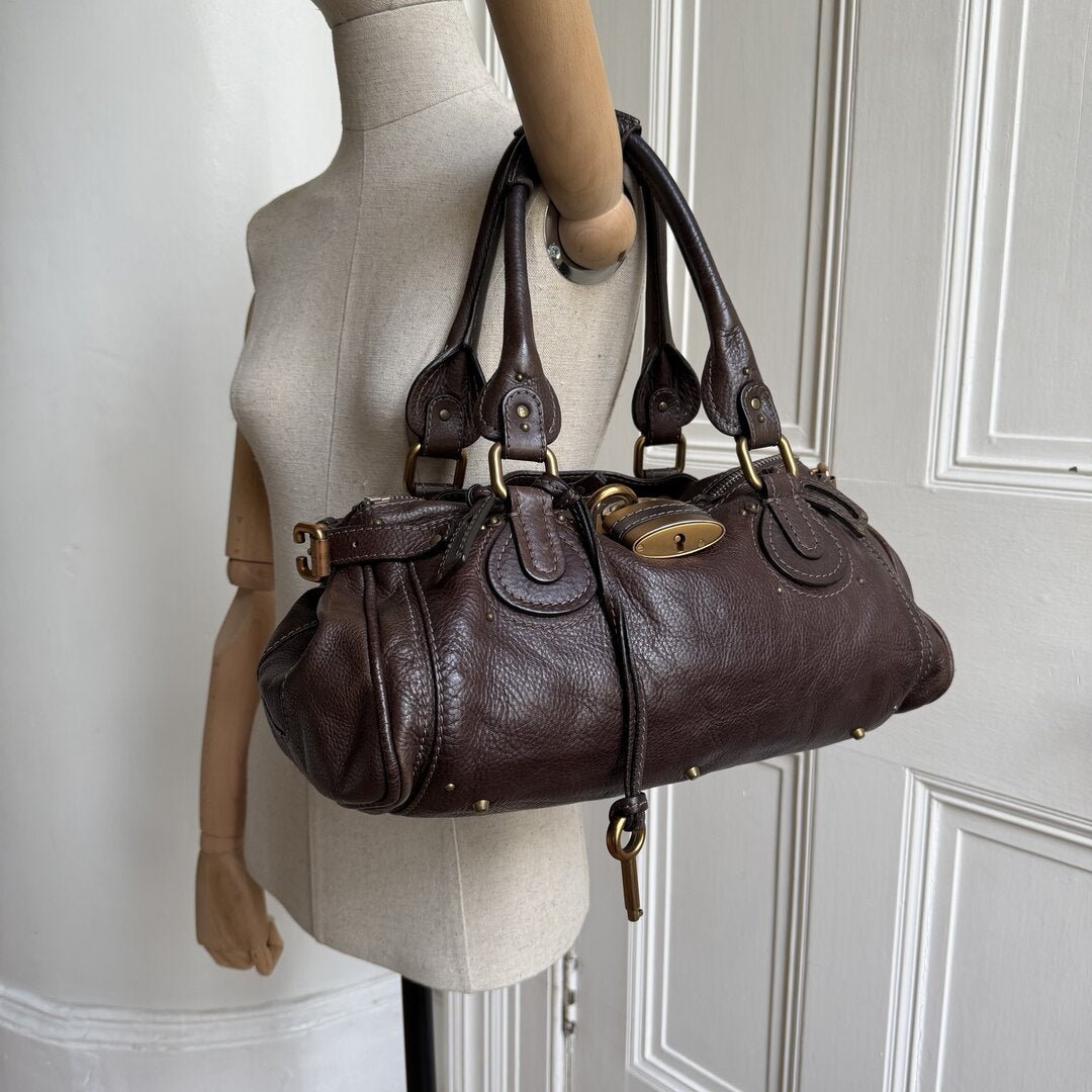 Chloe Paddington Leather Dark Brown Shoulder Bag