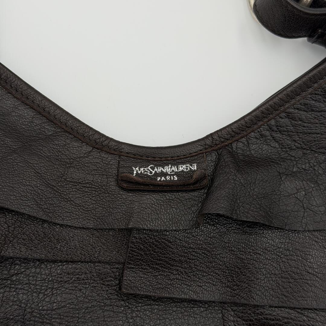 YSL Saint Tropez Leather Chocolate Brown Shoulder Bag