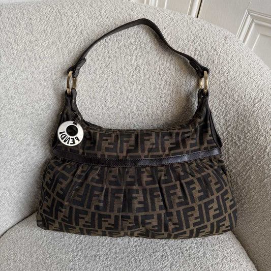 Fendi Zucca Chef Brown Shoulder Bag