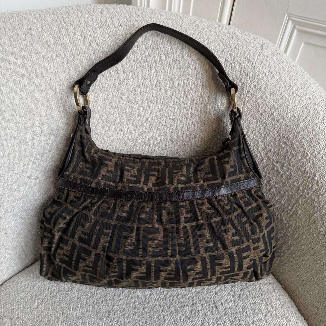 Fendi Zucca Chef Brown Shoulder Bag