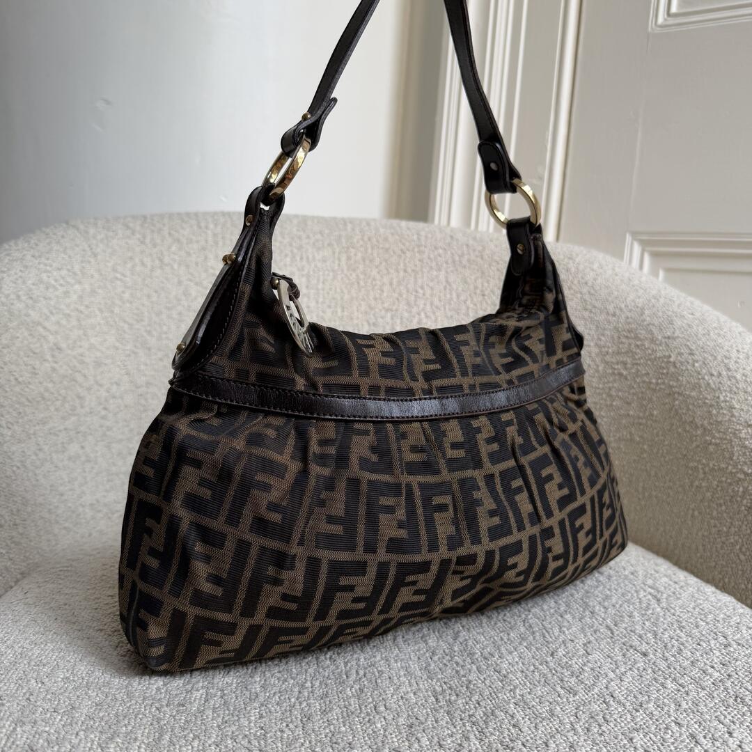 Fendi Zucca Chef Brown Shoulder Bag