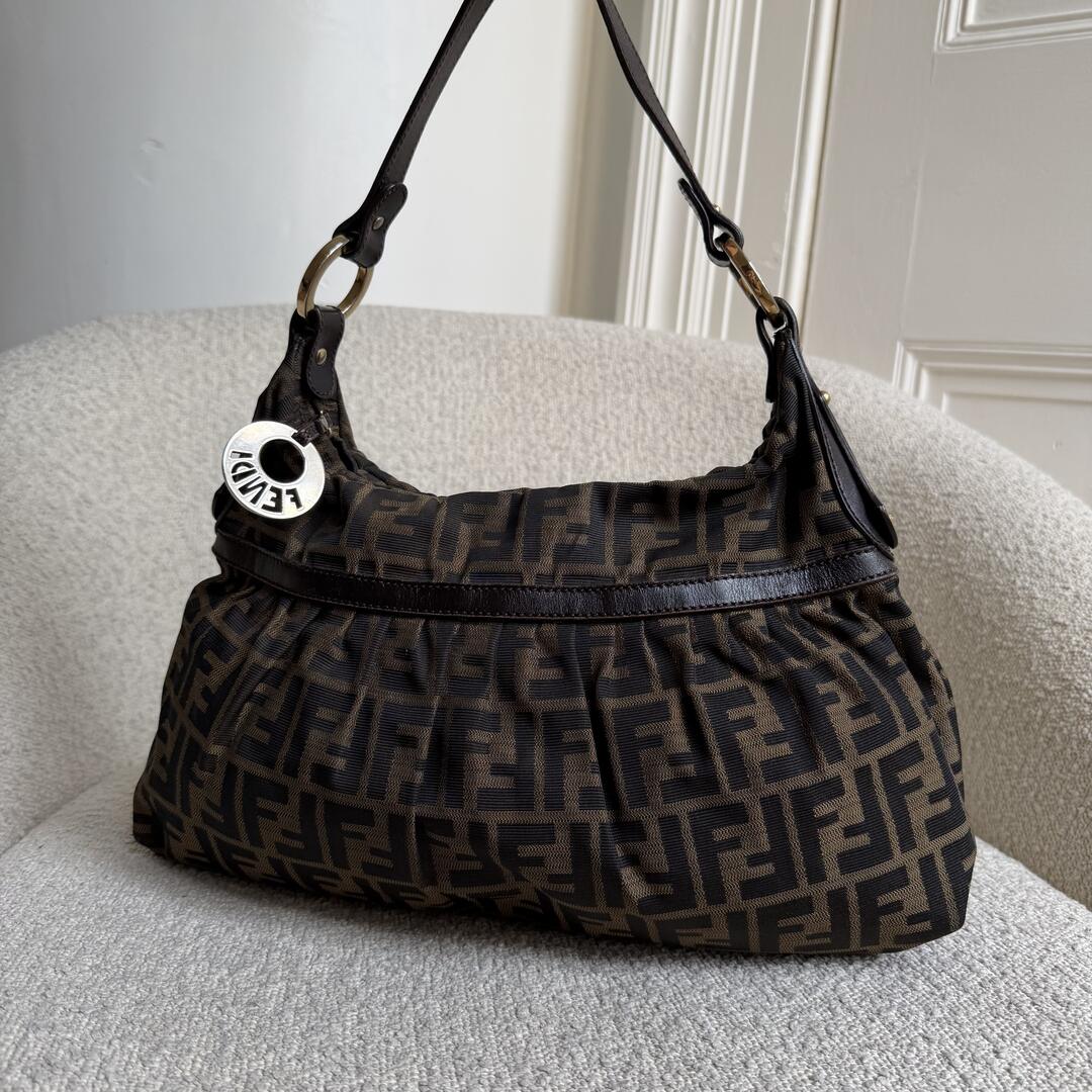 Fendi Zucca Chef Brown Shoulder Bag