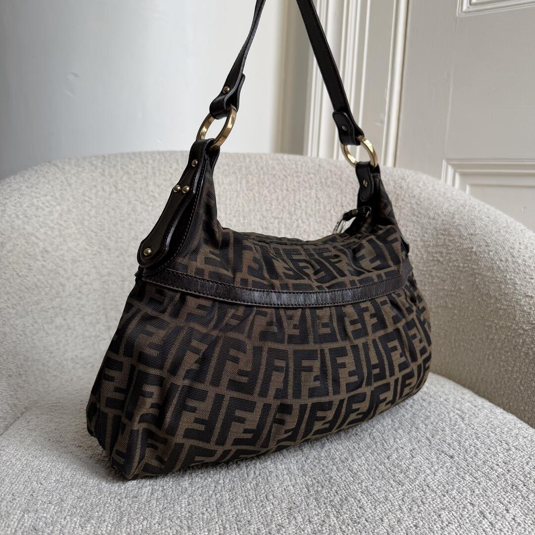 Fendi Zucca Chef Brown Shoulder Bag