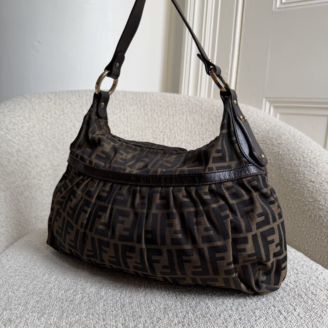 Fendi Zucca Chef Brown Shoulder Bag