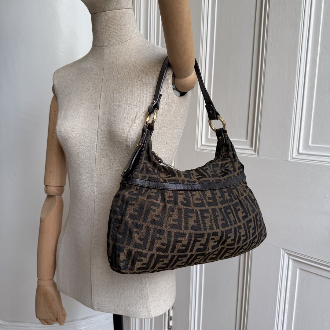 Fendi Zucca Chef Brown Shoulder Bag