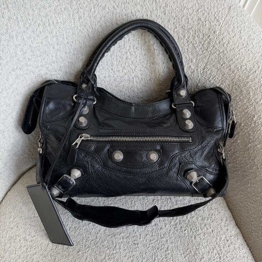 2010 Balenciaga The Giant City 21 Leather Black Bag