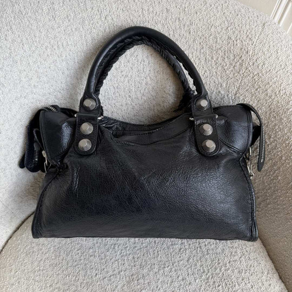 2010 Balenciaga The Giant City 21 Leather Black Bag
