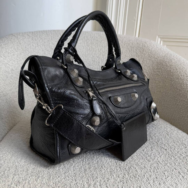 2010 Balenciaga The Giant City 21 Leather Black Bag