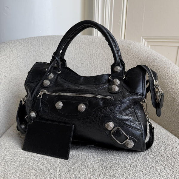 2010 Balenciaga The Giant City 21 Leather Black Bag