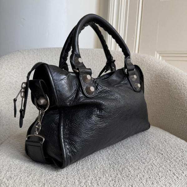 2010 Balenciaga The Giant City 21 Leather Black Bag