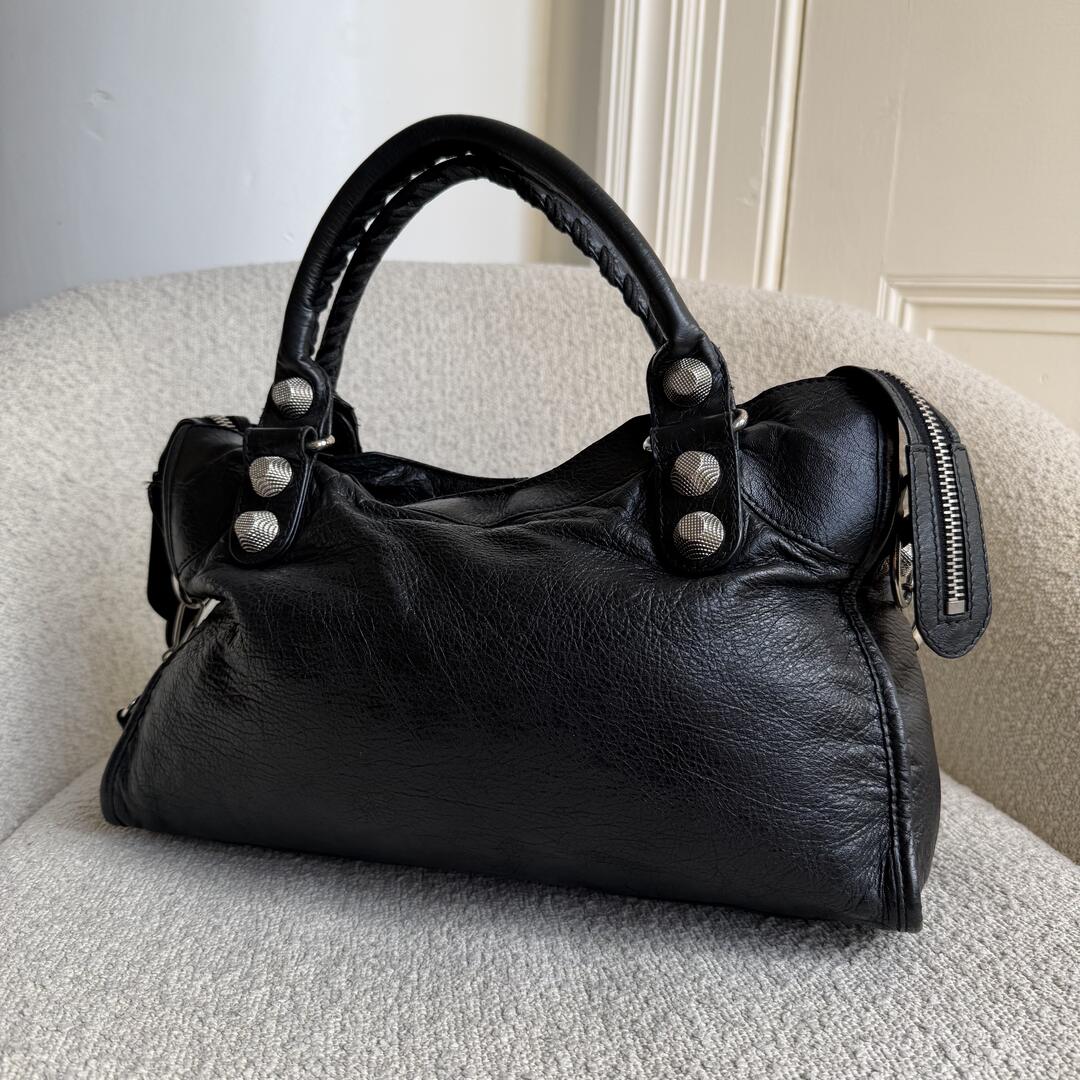 2010 Balenciaga The Giant City 21 Leather Black Bag