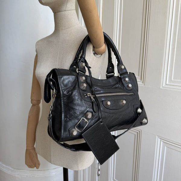 2010 Balenciaga The Giant City 21 Leather Black Bag