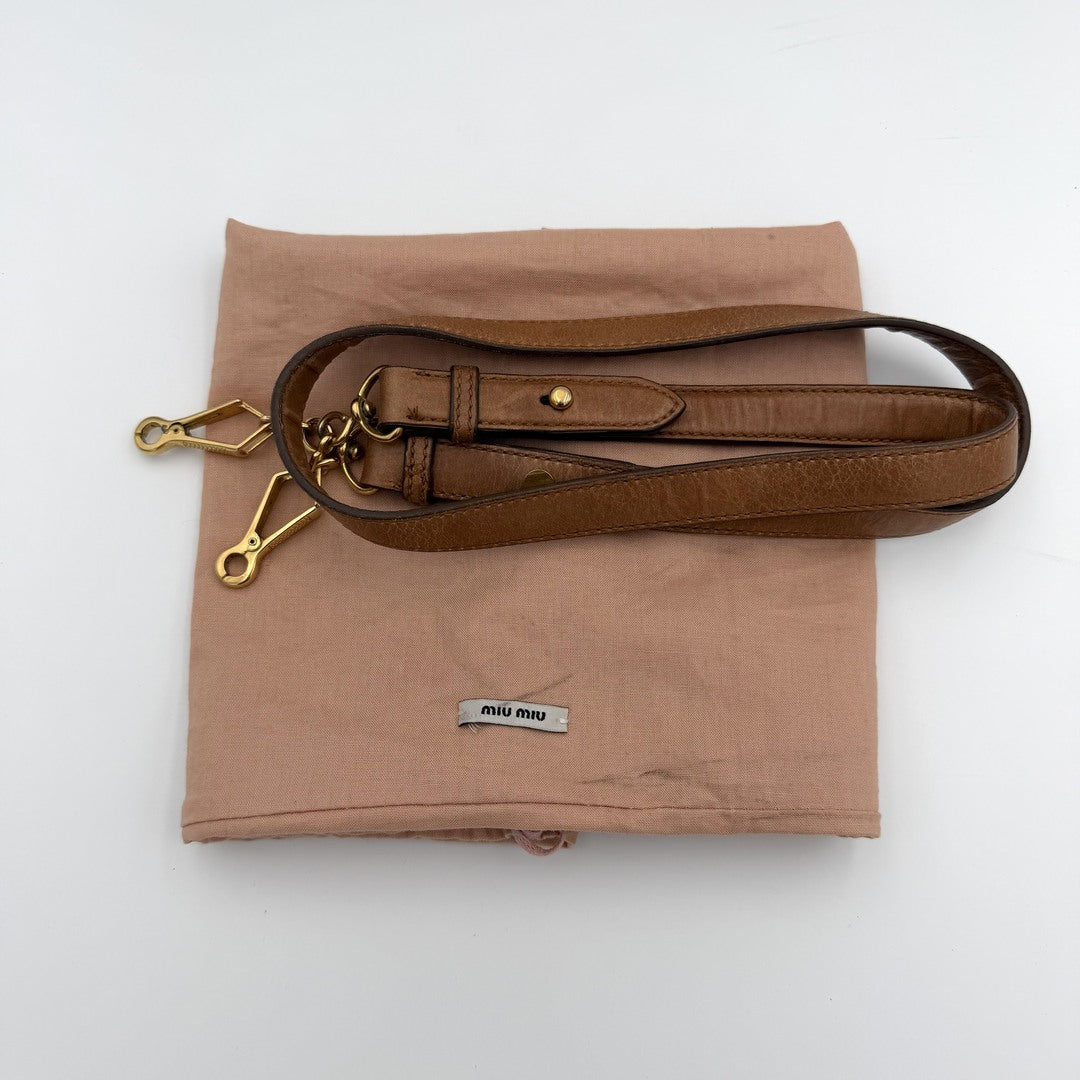 Miu Miu Vitello Leather Brown Handbag