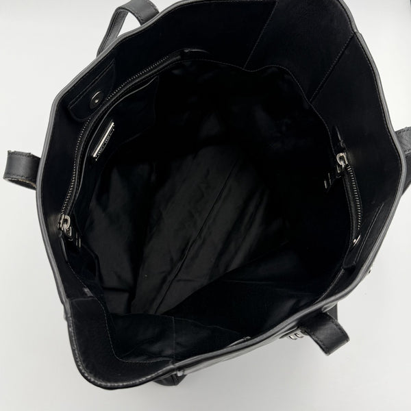 Miu Miu Vitello Stud Black Leather Tote Bag