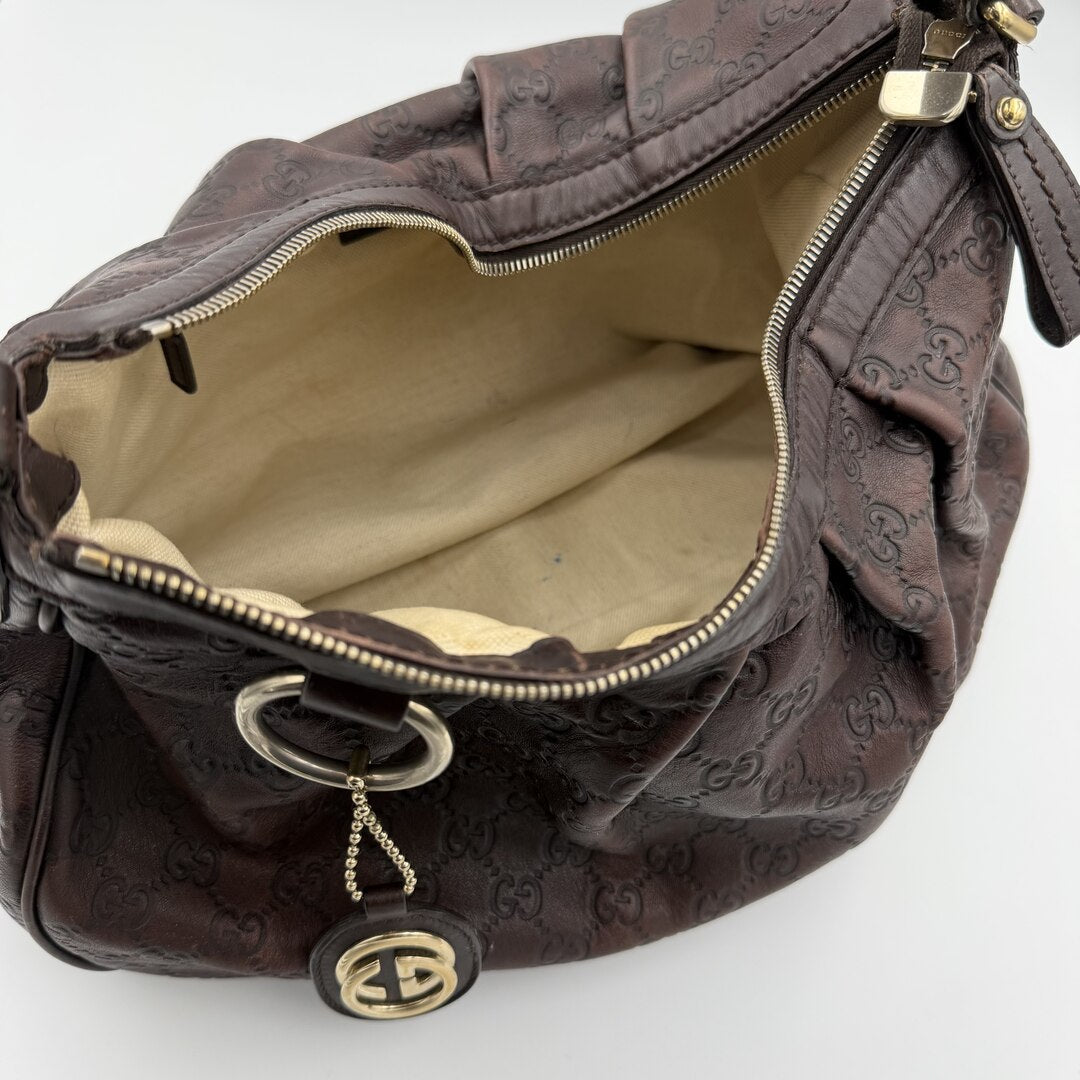 Gucci Guccissima Sukey Leather Brown Tote Bag