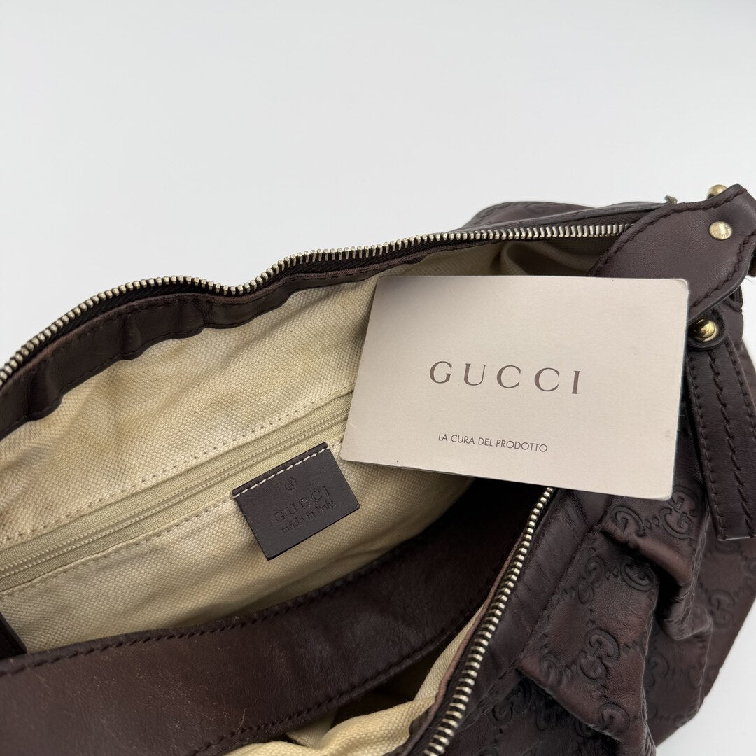 Gucci Guccissima Sukey Leather Brown Tote Bag