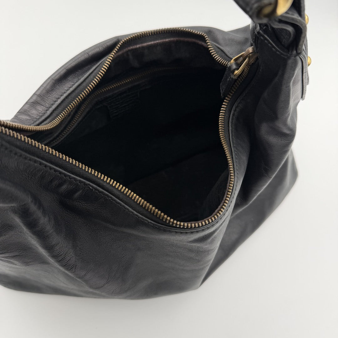Gucci Horsebit Leather Black Shoulder Bag