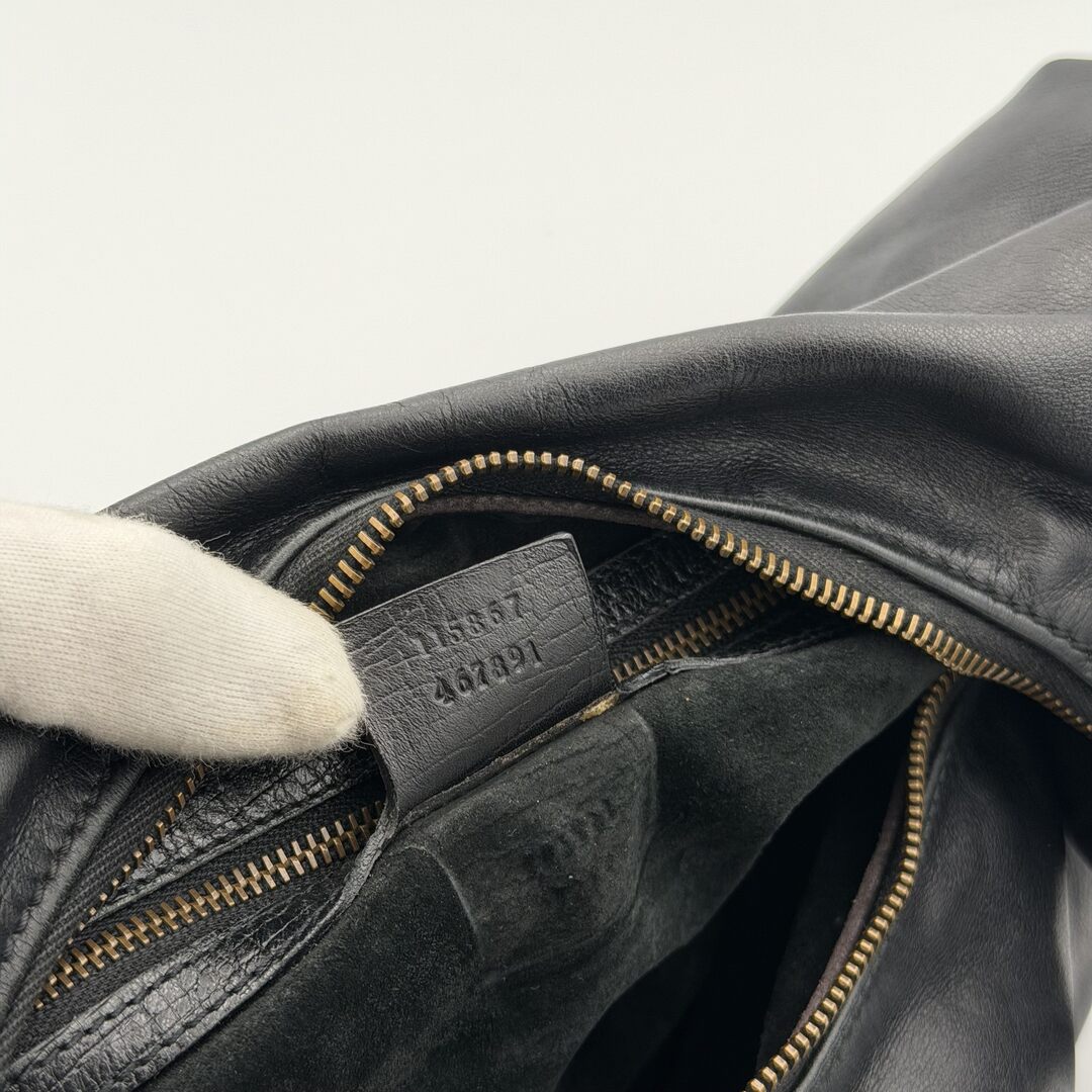 Gucci Horsebit Leather Black Shoulder Bag