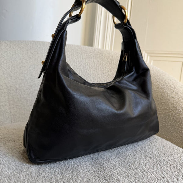 Gucci Horsebit Leather Black Shoulder Bag