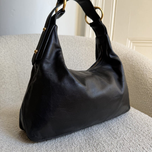 Gucci Horsebit Leather Black Shoulder Bag