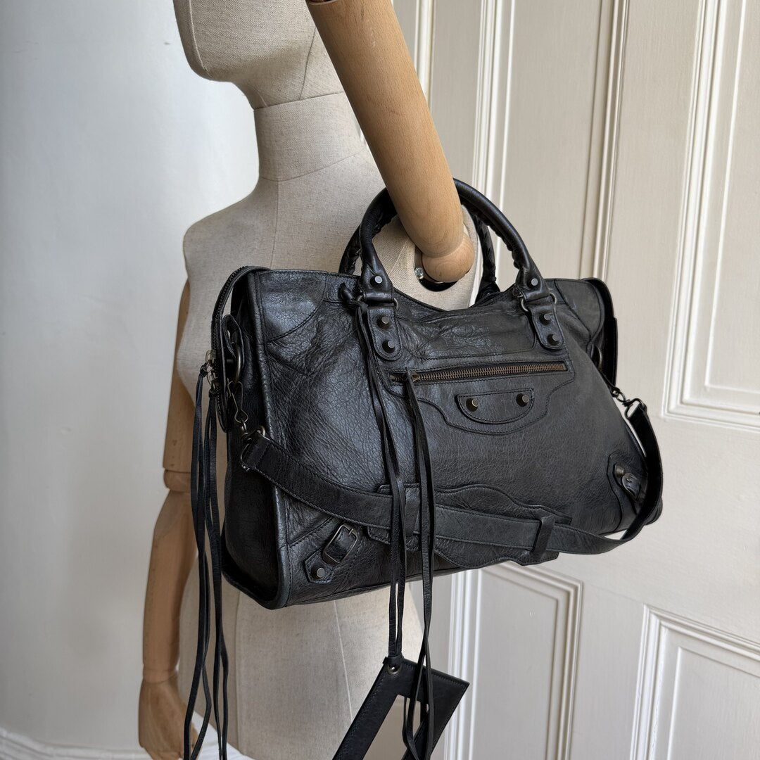 2011 Balenciaga The City Leather Black Bag