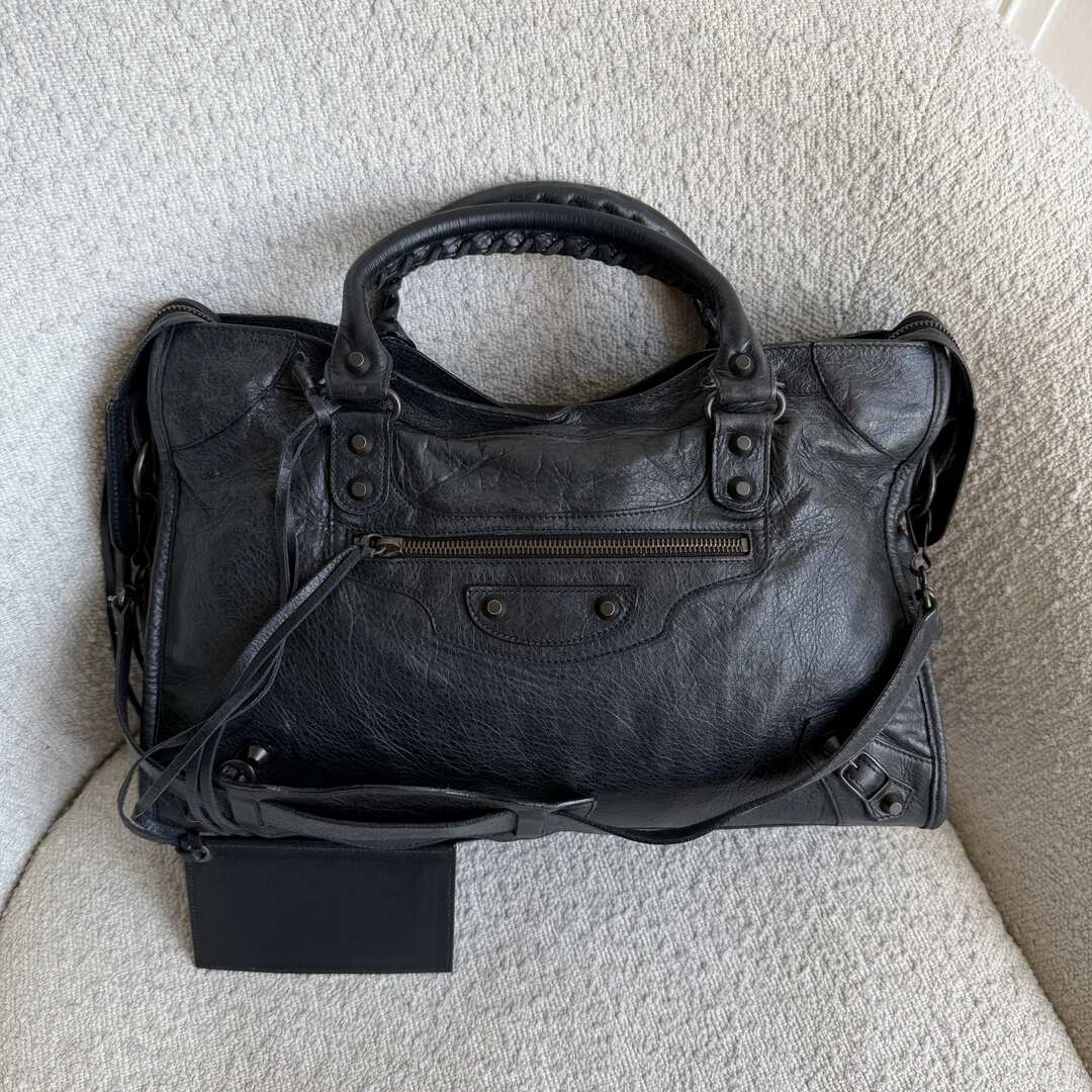 2011 Balenciaga The City Leather Black Bag
