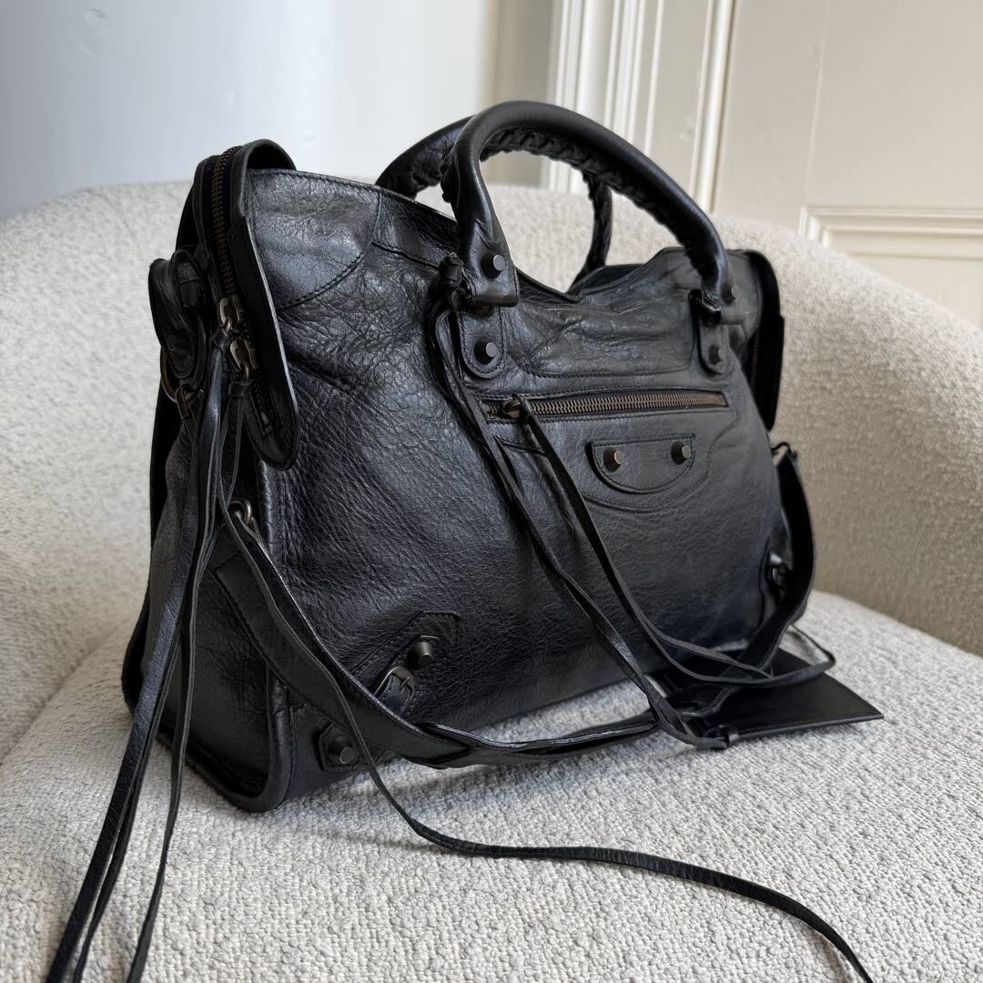 2011 Balenciaga The City Leather Black Bag