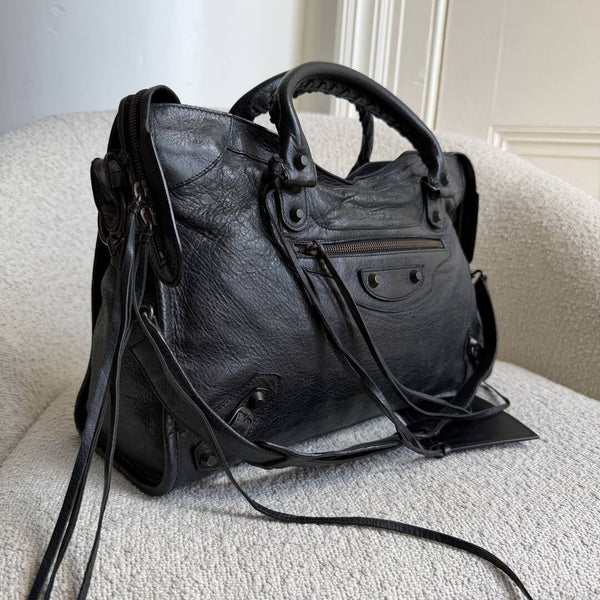 2011 Balenciaga The City Leather Black Bag