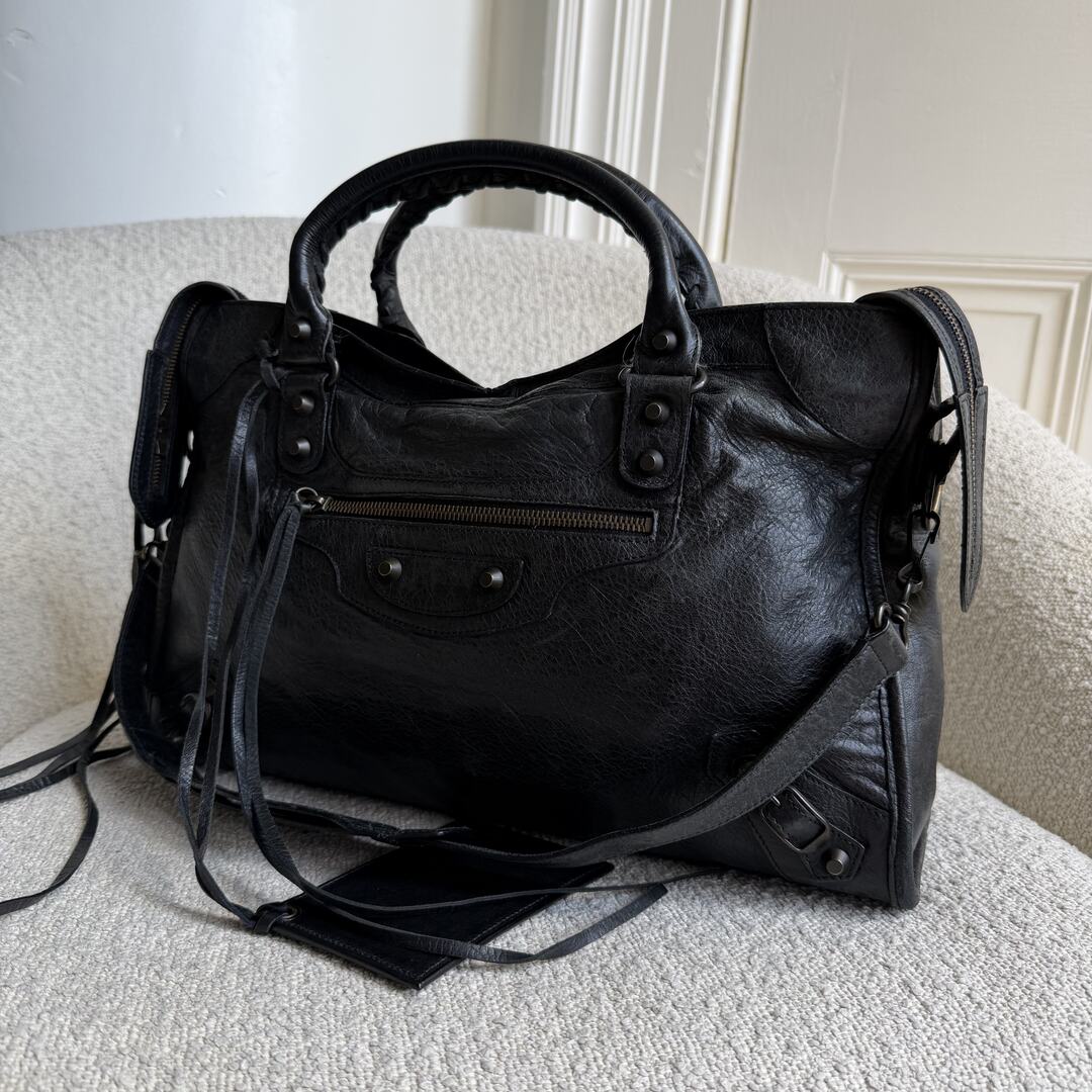 2011 Balenciaga The City Leather Black Bag