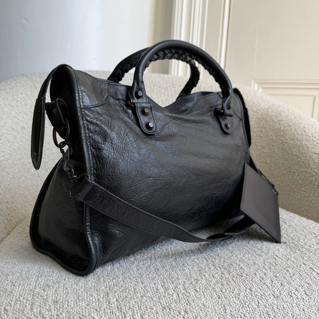 2011 Balenciaga The City Leather Black Bag