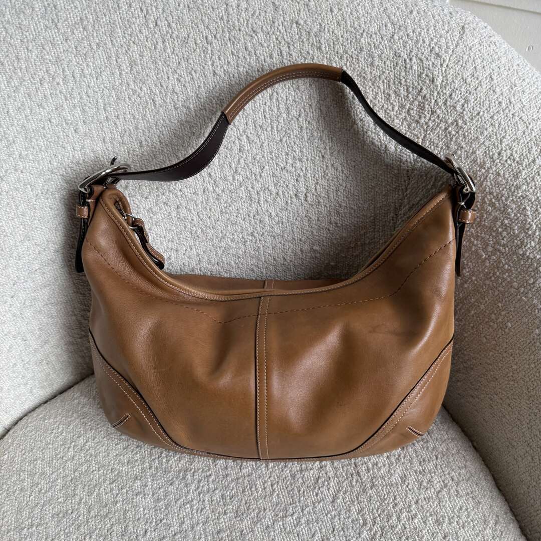 Coach Croissant Leather Brown Shoulder Bag