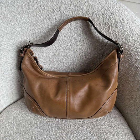 Coach Croissant Leather Brown Shoulder Bag
