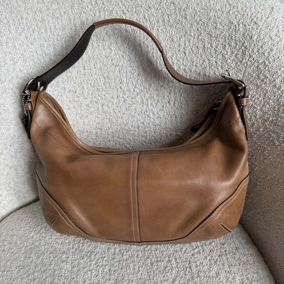 Coach Croissant Leather Brown Shoulder Bag