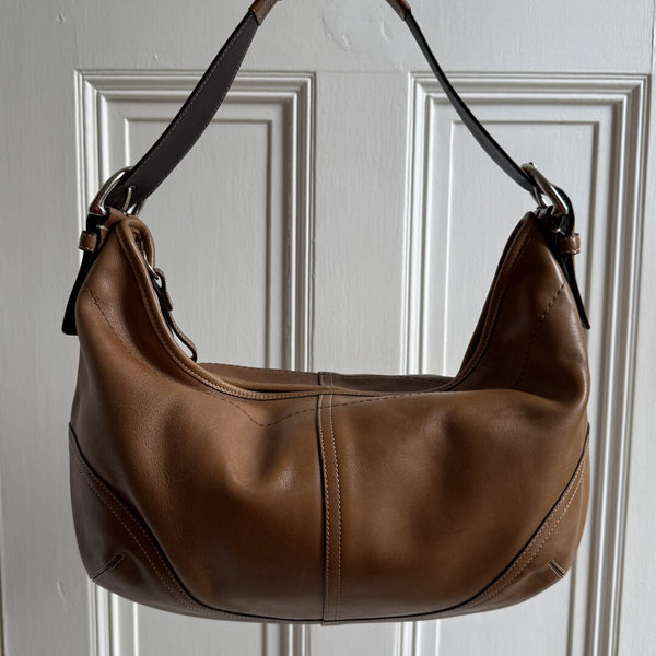 Coach Croissant Leather Brown Shoulder Bag