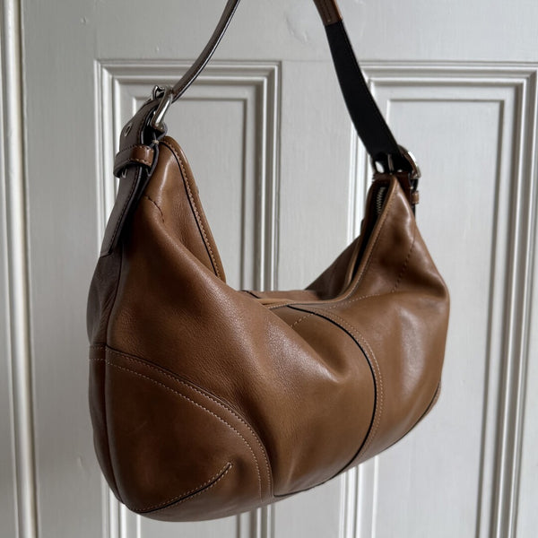 Coach Croissant Leather Brown Shoulder Bag