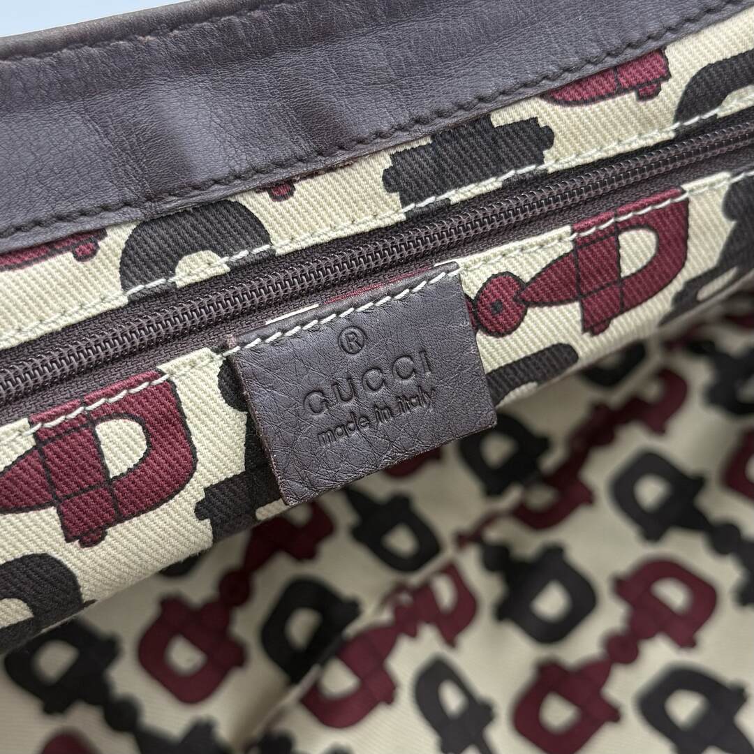 Gucci Guccissima Abbey Brown Leather Tote Bag