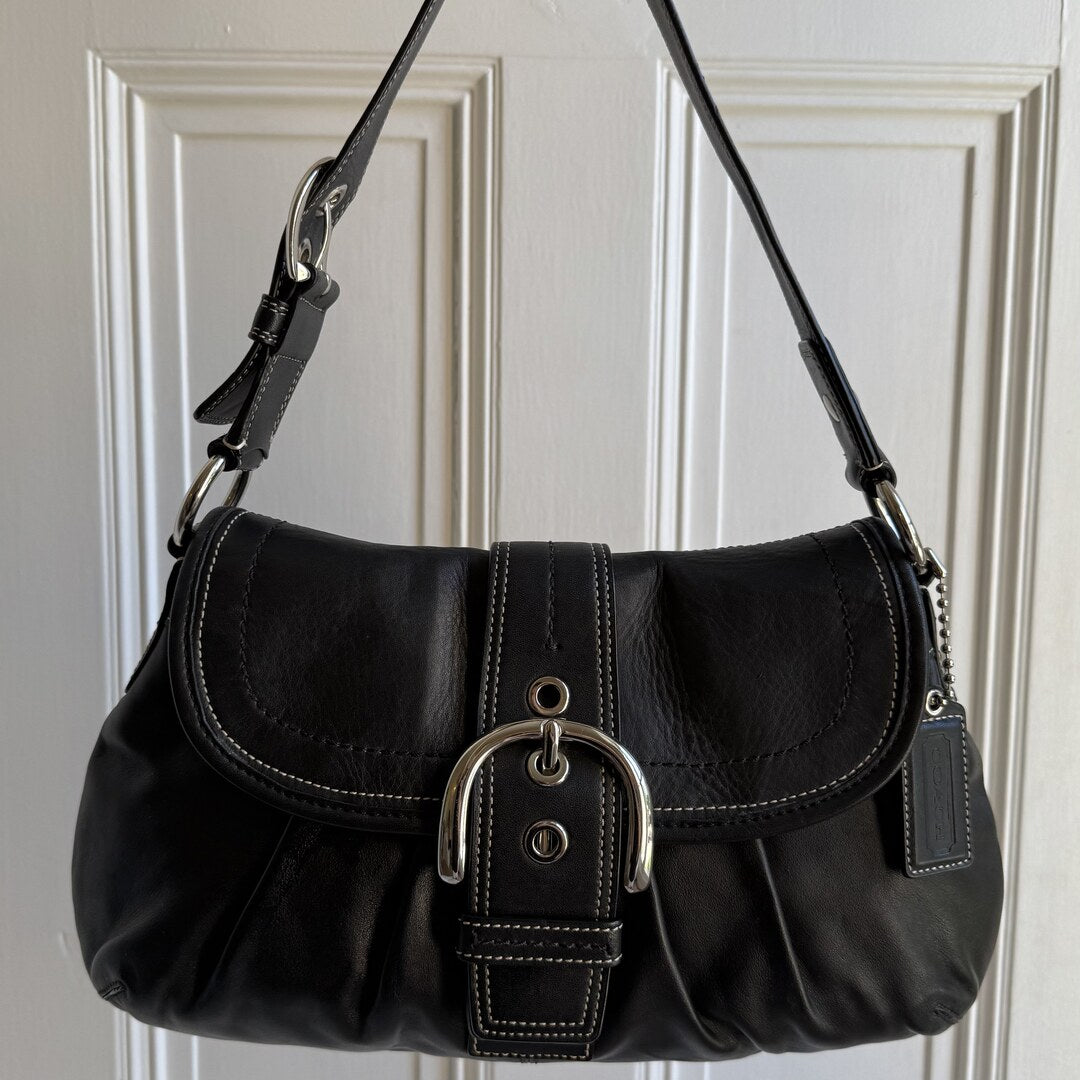 Coach Soho Hobo Leather Black Shoulder Bag