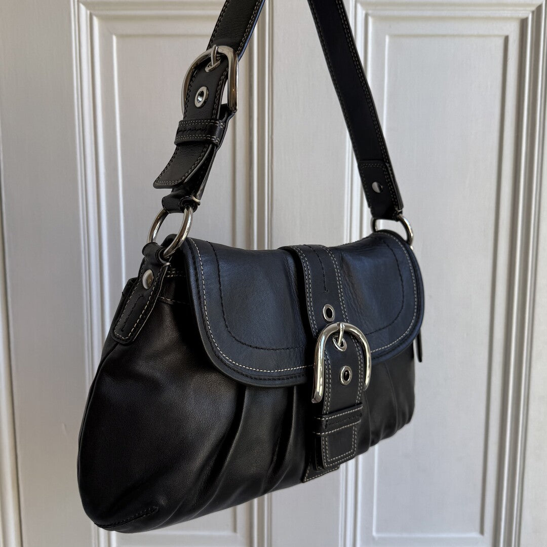 Coach Soho Hobo Leather Black Shoulder Bag