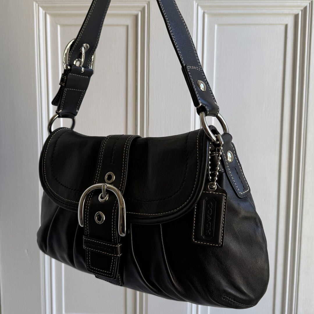 Coach Soho Hobo Leather Black Shoulder Bag