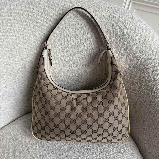 Gucci GG Canvas White Shoulder Bag