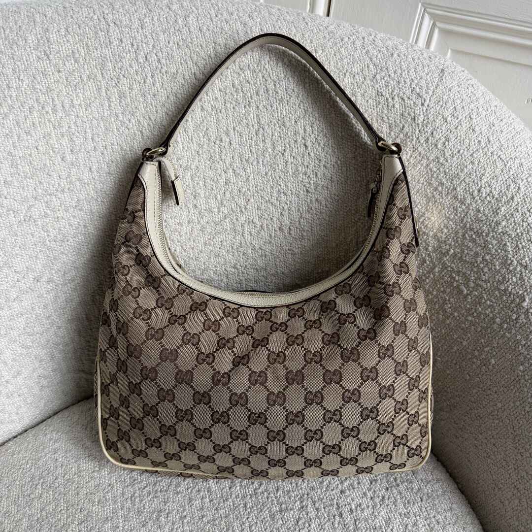 Gucci GG Canvas White Shoulder Bag