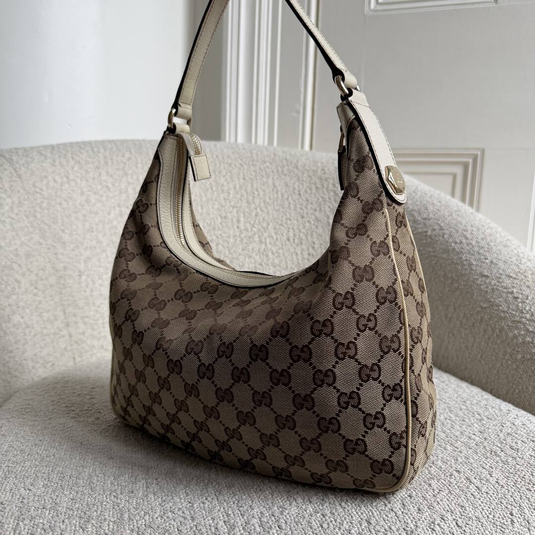 Gucci GG Canvas White Shoulder Bag