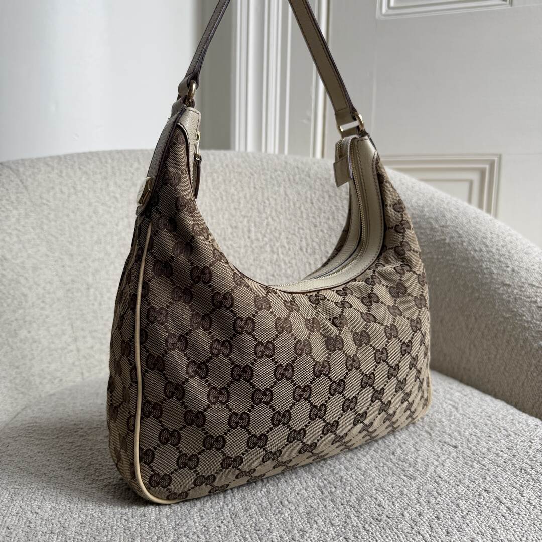 Gucci GG Canvas White Shoulder Bag
