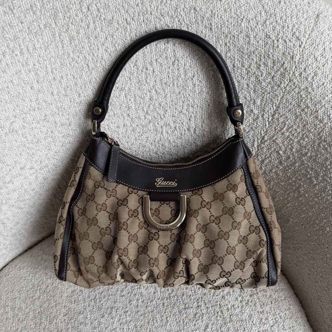Gucci GG Canvas Abbey Brown Shoulder Bag
