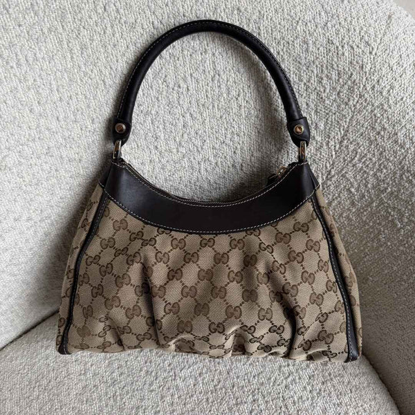 Gucci GG Canvas Abbey Brown Shoulder Bag