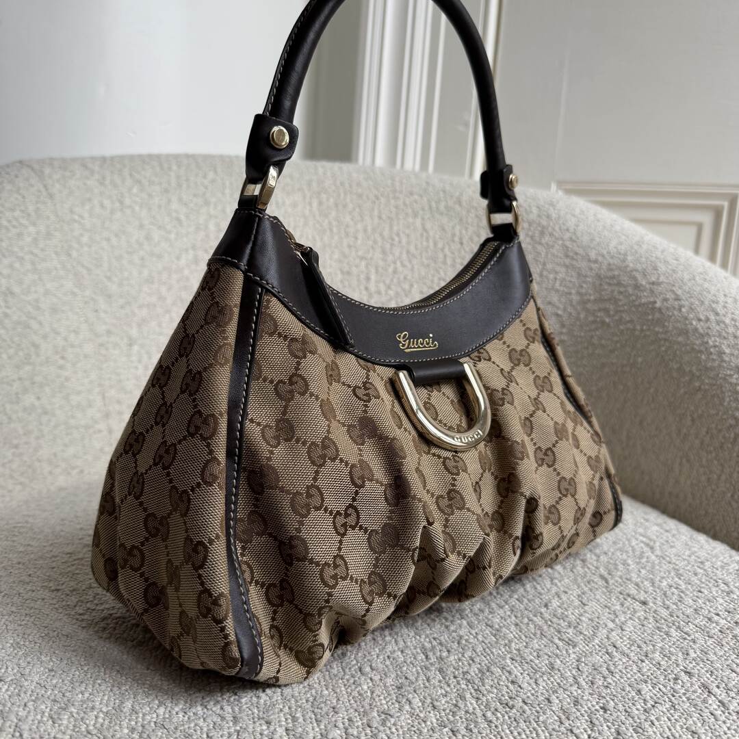 Gucci GG Canvas Abbey Brown Shoulder Bag