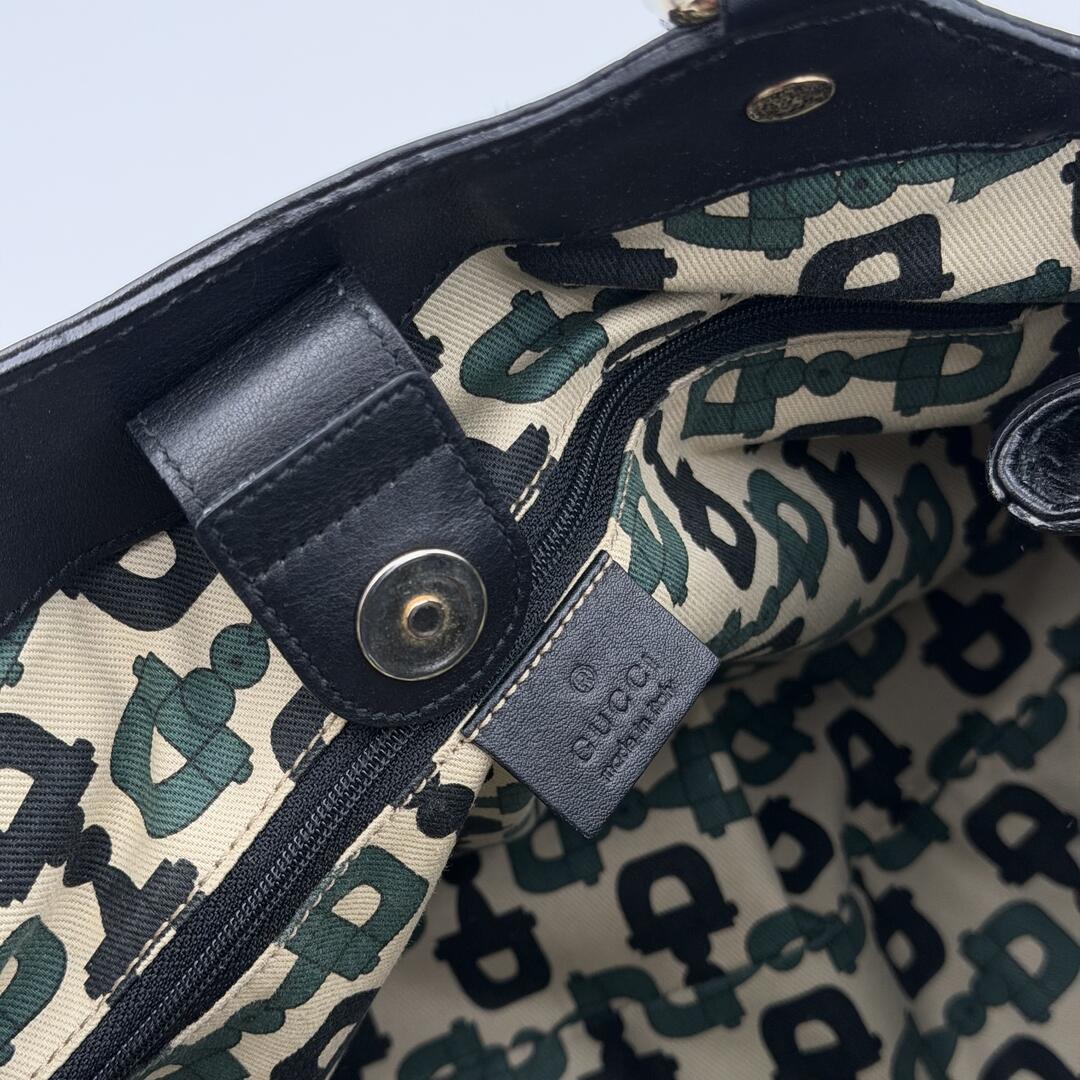 Gucci Guccissima Sukey Leather Black Tote Bag