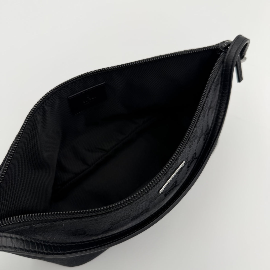 Gucci GG Monogram Black Boat Pochette Handbag