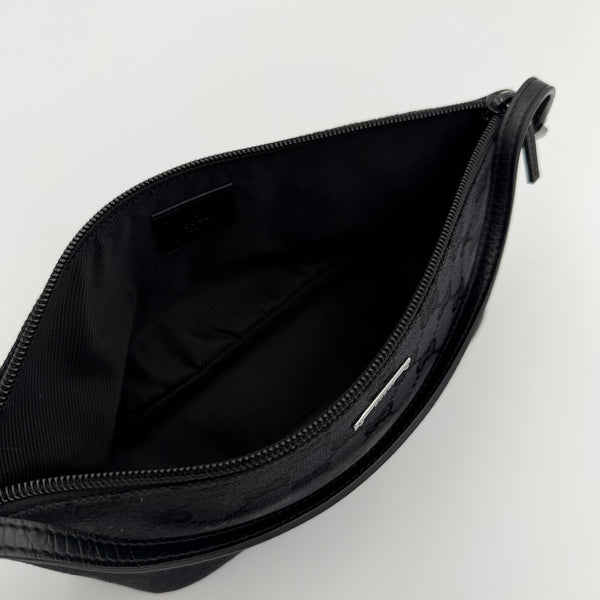 Gucci GG Monogram Black Boat Pochette Handbag