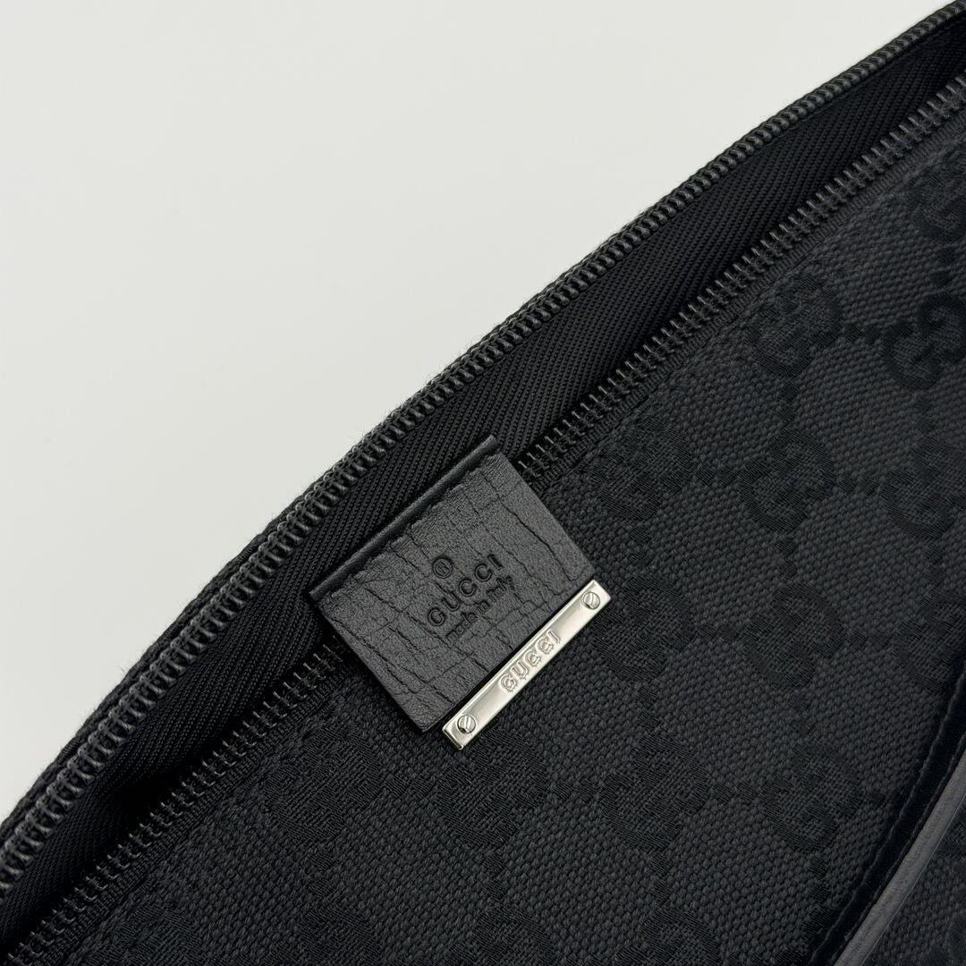 Gucci GG Monogram Black Boat Pochette Handbag